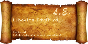 Lubovits Edvárd névjegykártya